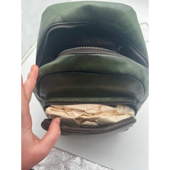Leather Embossed NWOT Backpack, Hippie Hobo Style main image 7